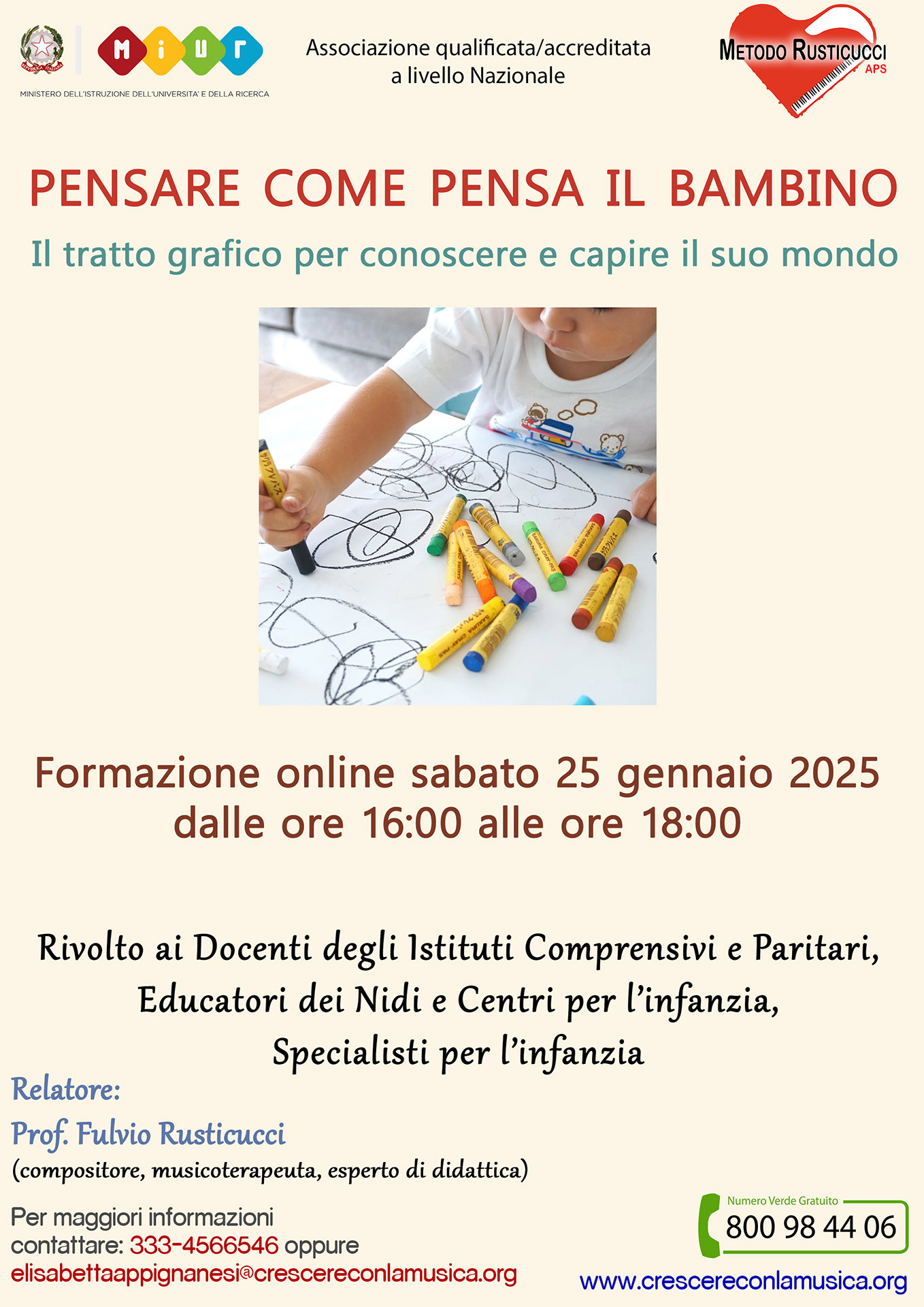 Formazione online: Pensare come pensa il Bambino – 25 gennaio 2025